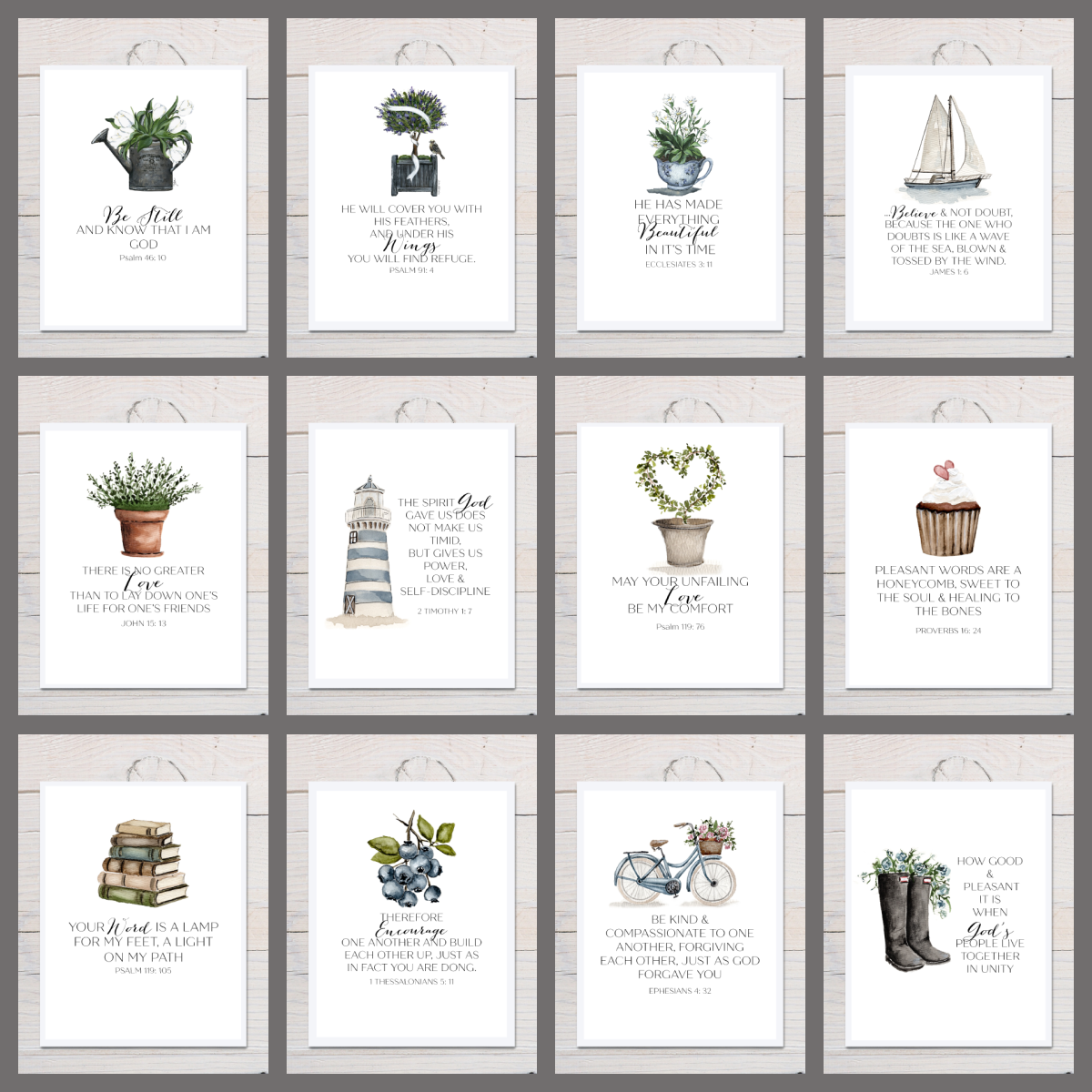 Package of 24 Scripture Cards & Stand Message Scripture Card