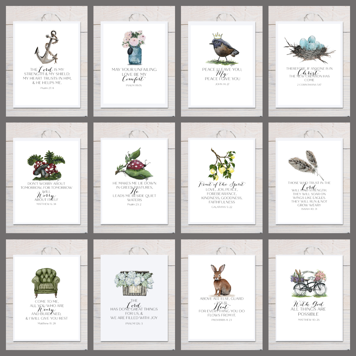 Package of 24 Scripture Cards & Stand Message Scripture Card
