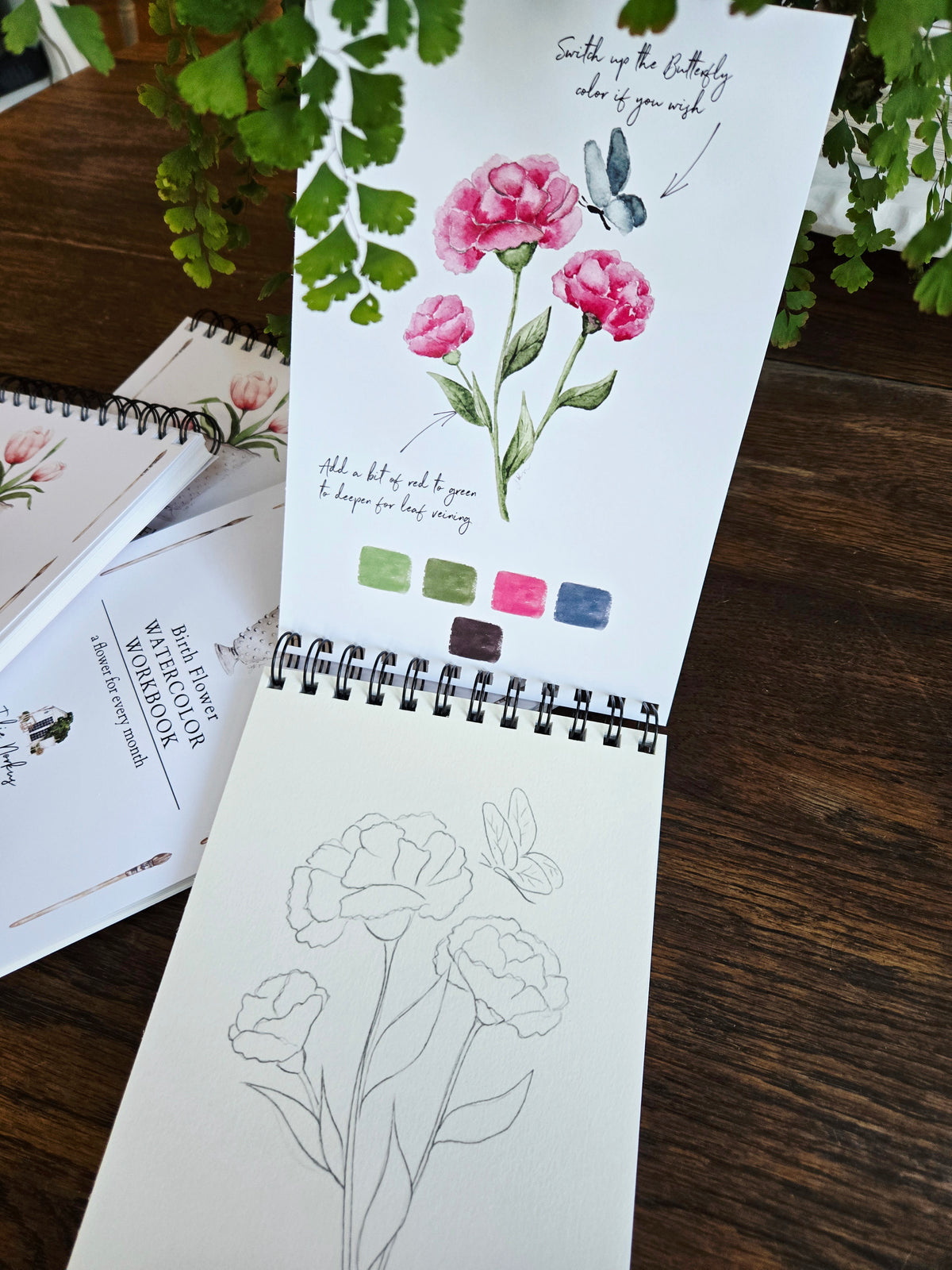 Workbook Birth Month Flowers Watercolor