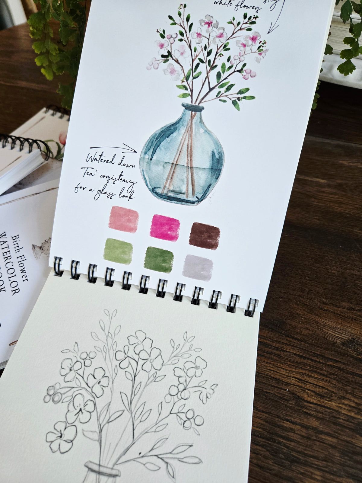 Workbook Birth Month Flowers Watercolor