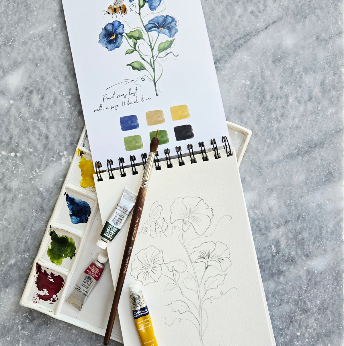 Workbook Birth Month Flowers Watercolor