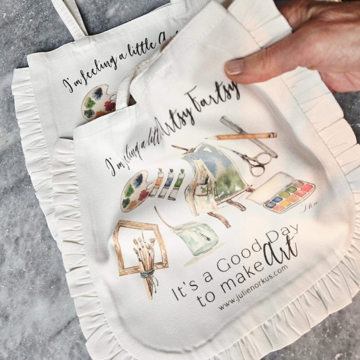 Art Supply Ruffle Tote