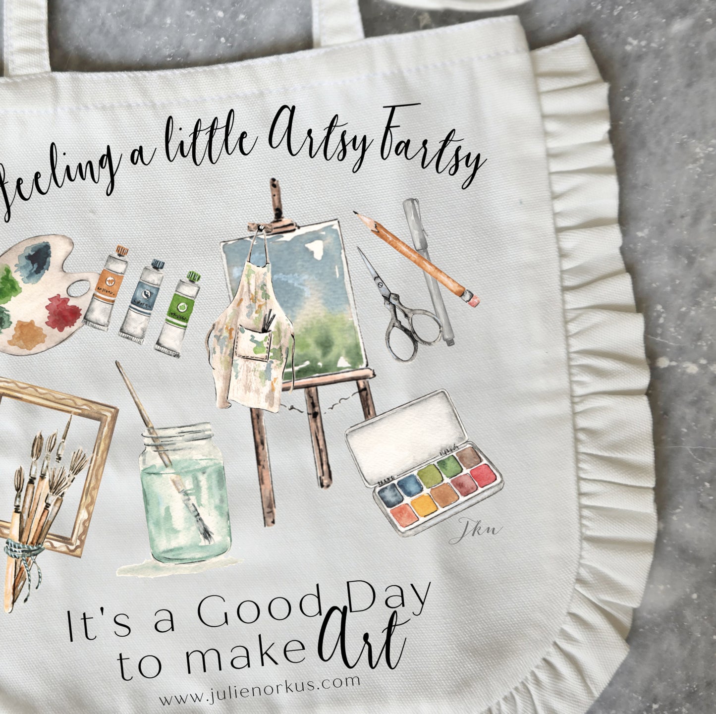 Art Supply Ruffle Tote