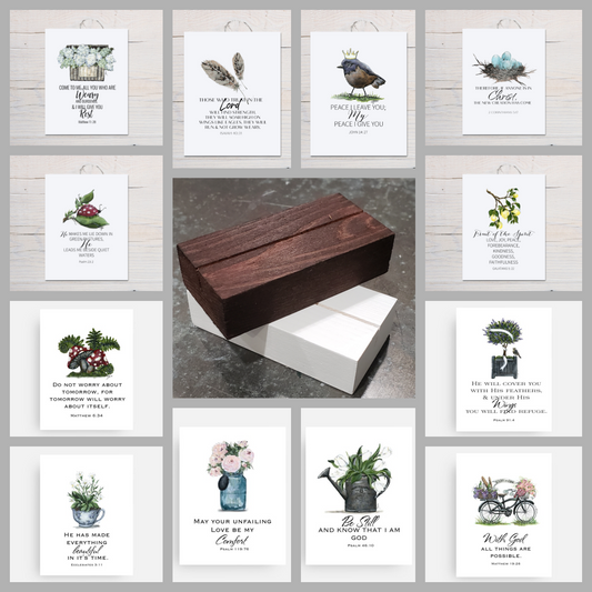 Package of 12 Scripture Cards & Stand Message Scripture Card