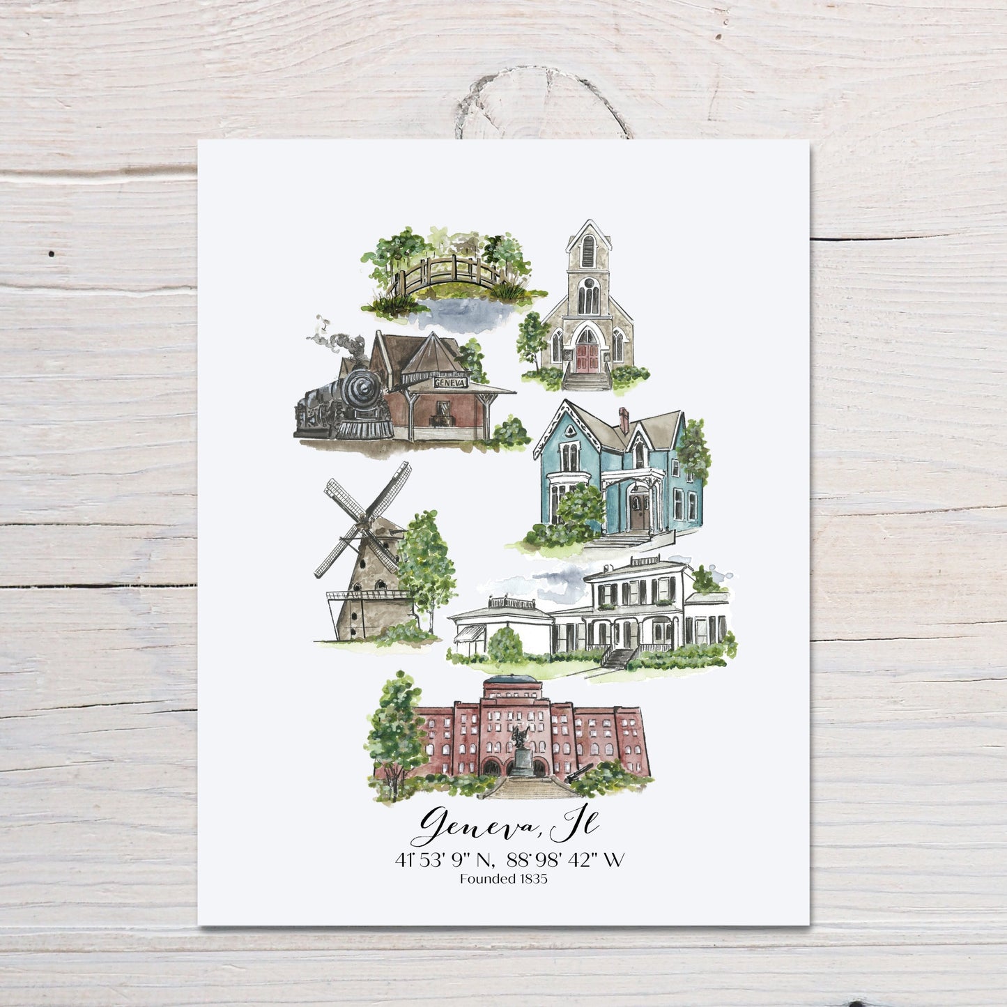 Geneva Art Print with Hometown Art
