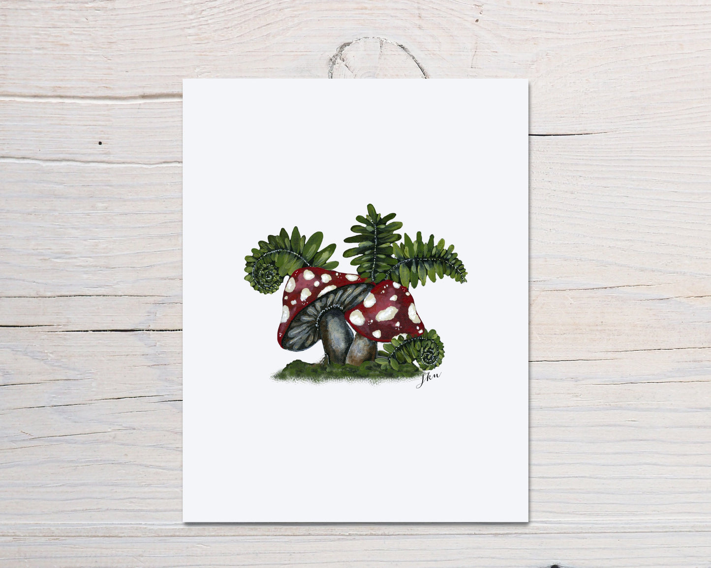 Mushroom Fern Print