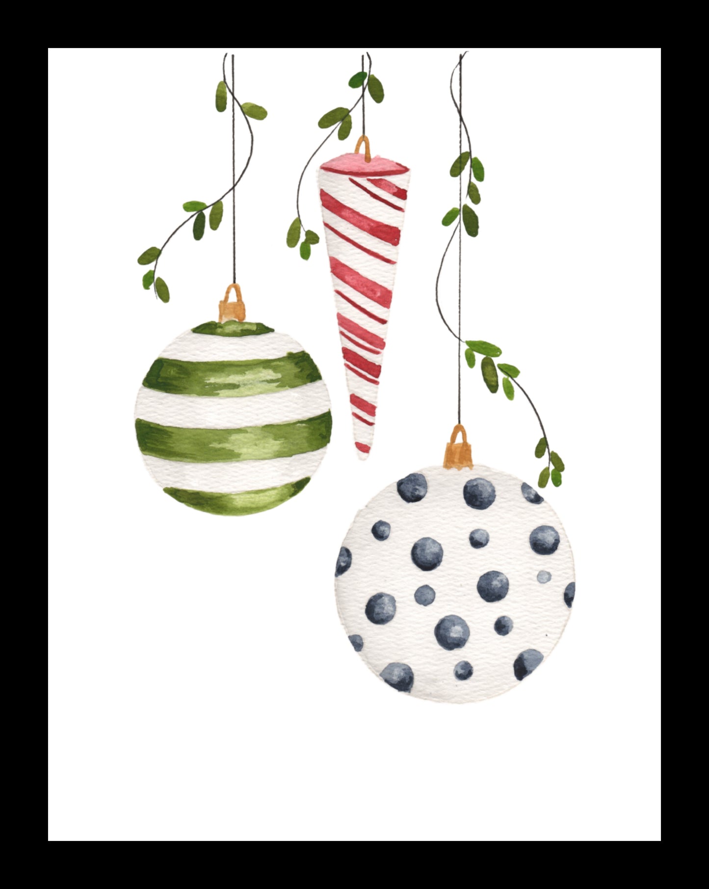 Ornament Trio Watercolor