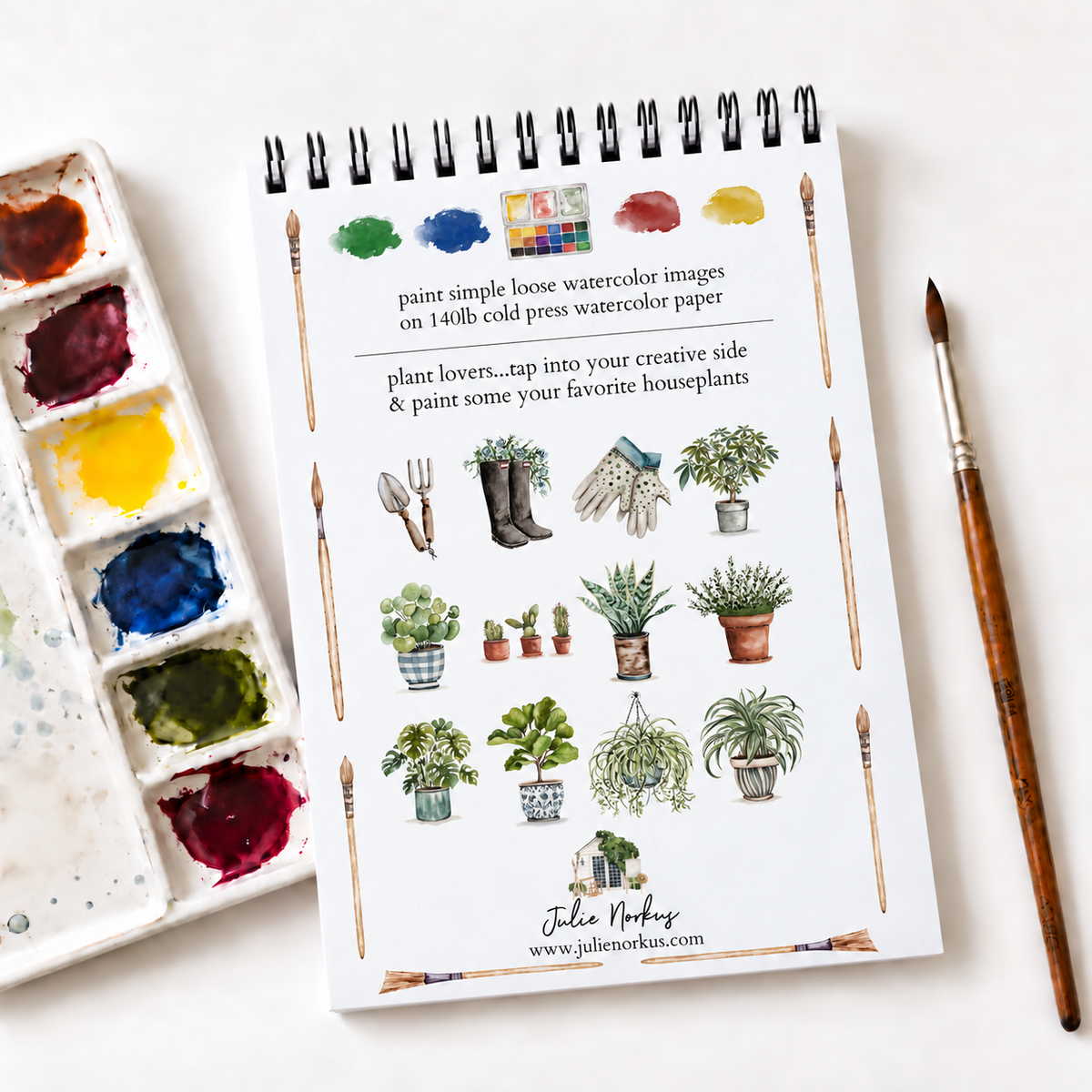 Workbook Houseplants Watercolor