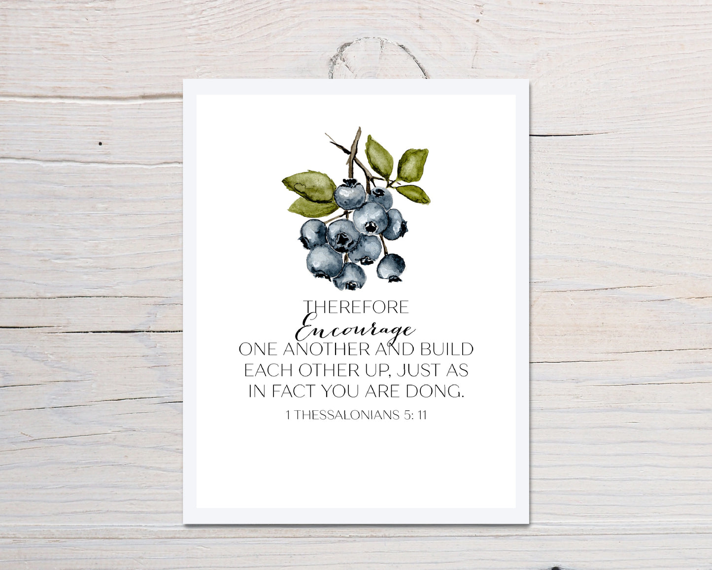 Blueberries Scripture Card