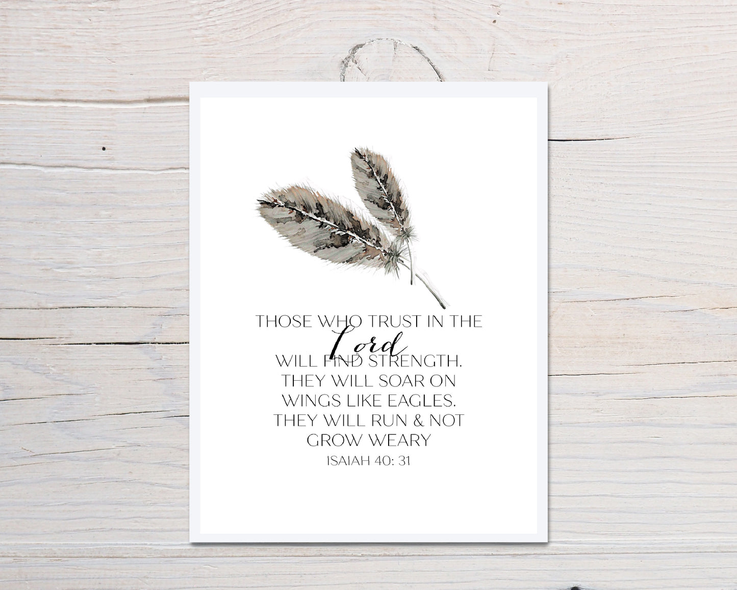 Feathers Message Scripture Card