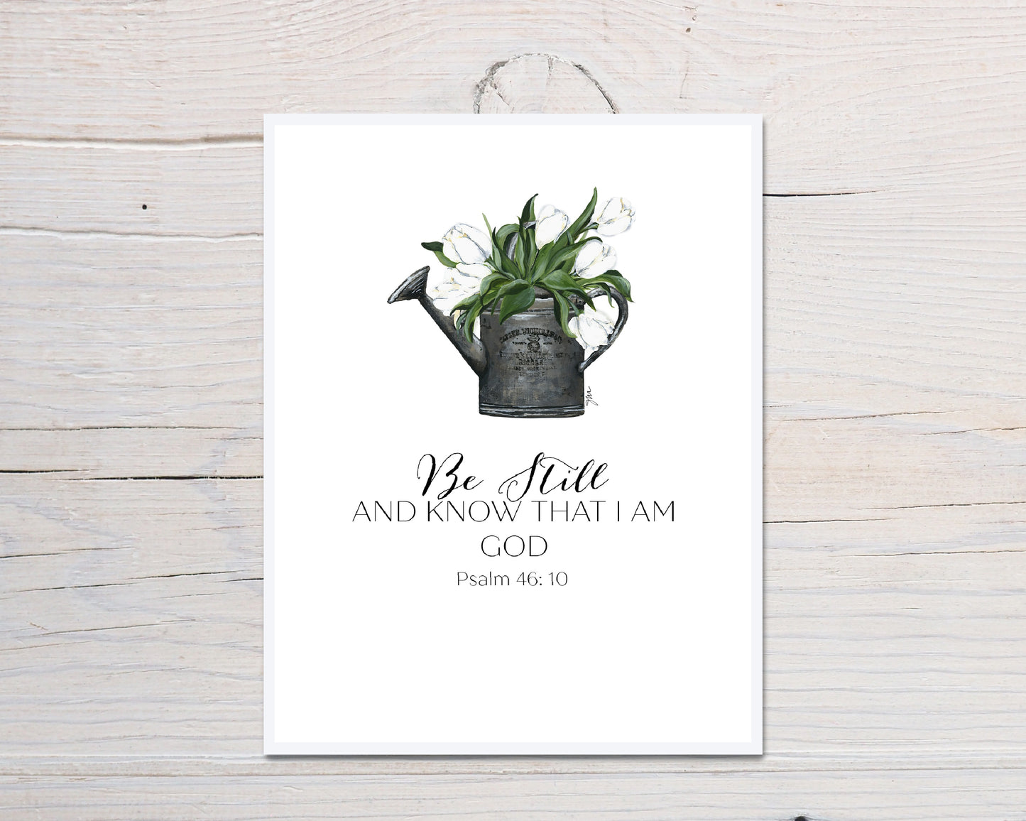 Watering Can Tulip Message Scripture Card