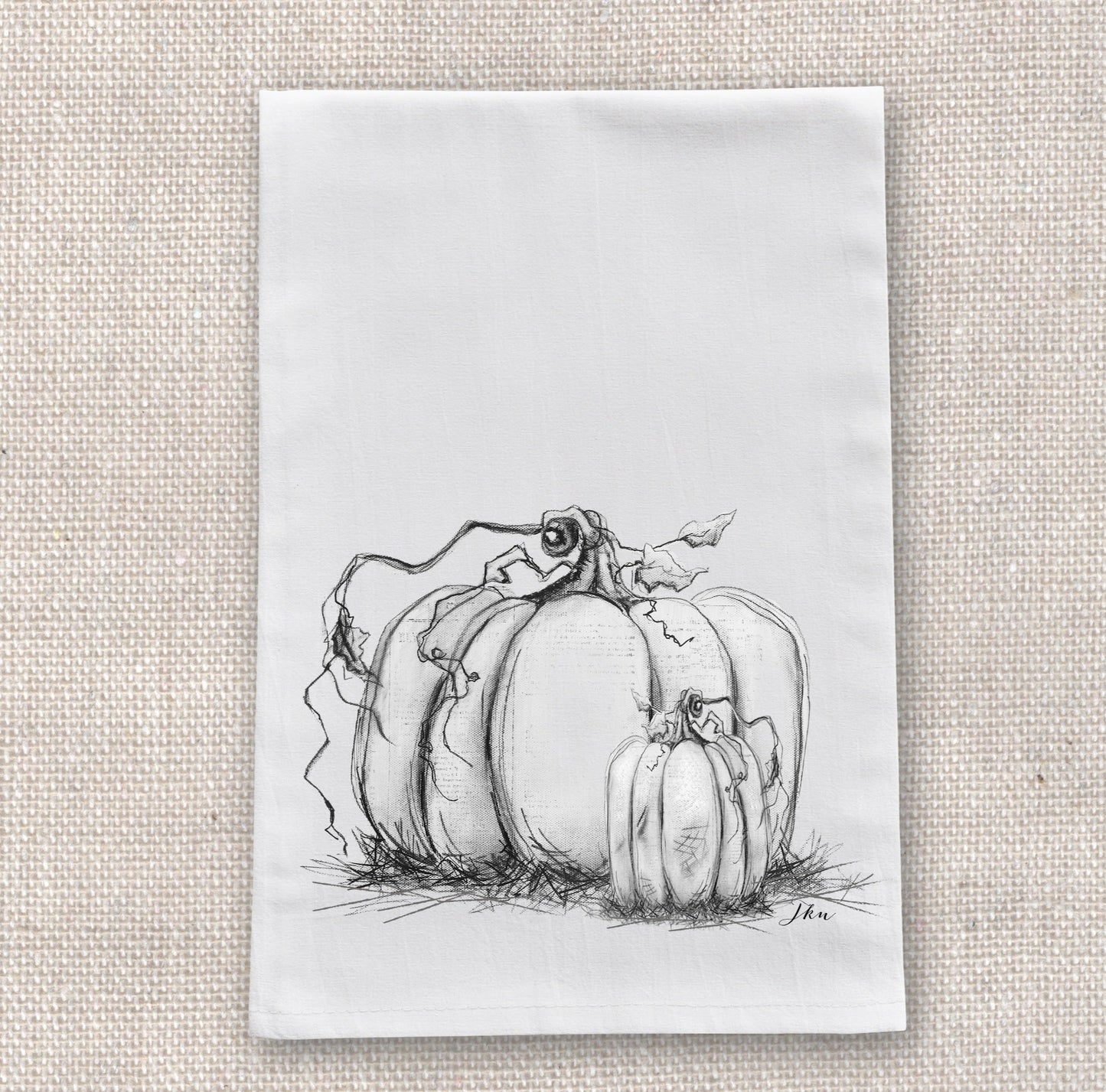 Sketchy Pumpkin Tea Towel