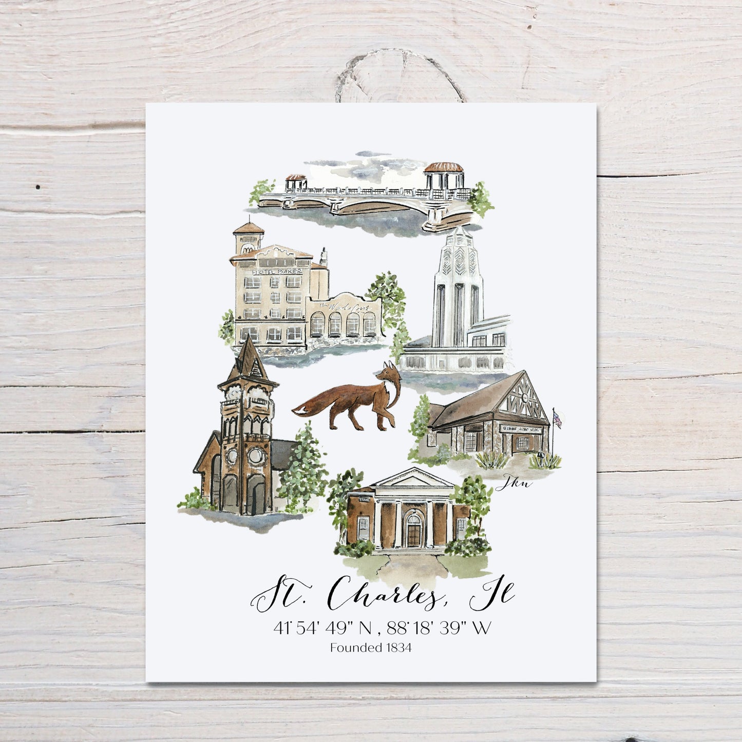 St Charles Art Print with Hometown Art