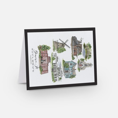 Geneva Note Card With Hometown Art