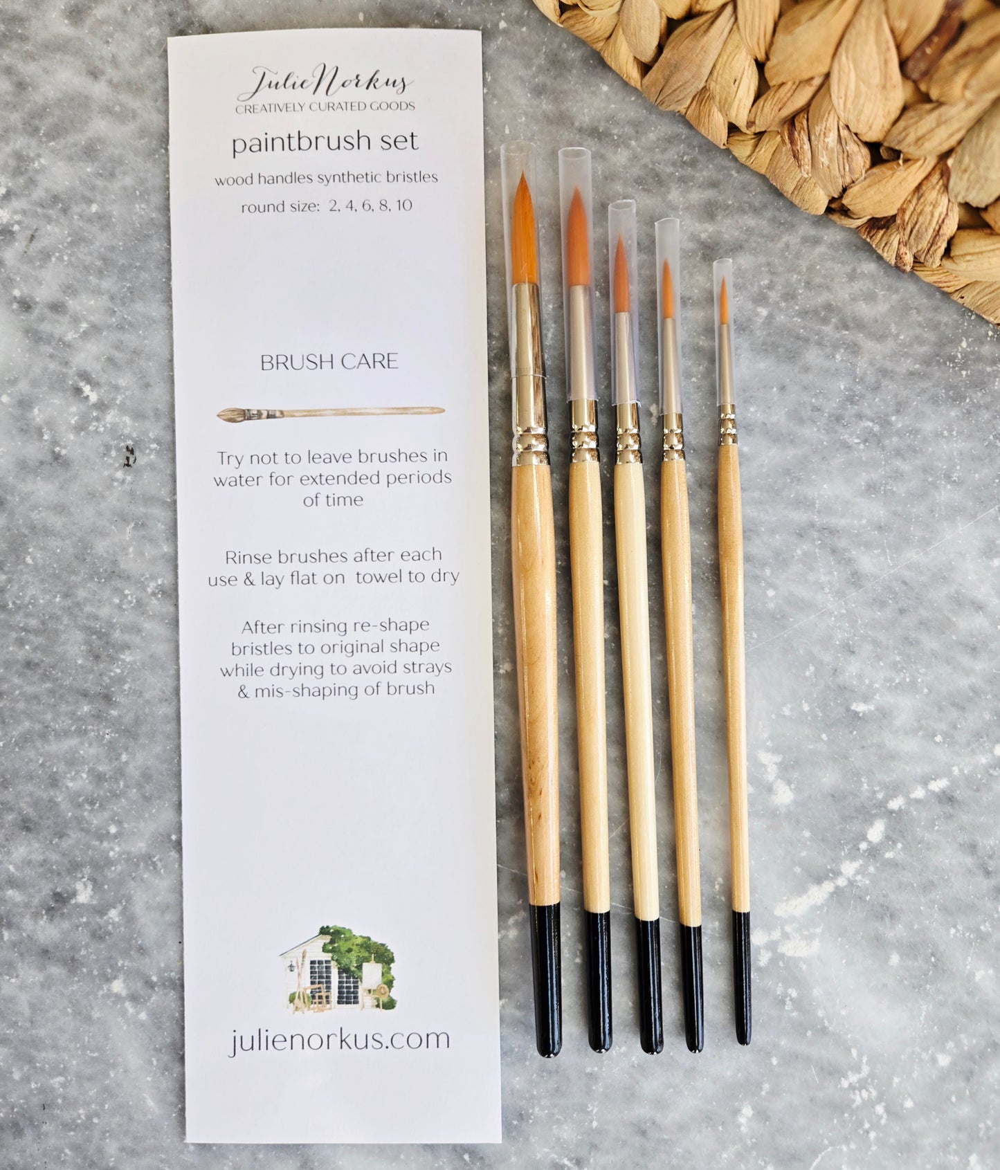 Watercolor Paint Brush Set of 5