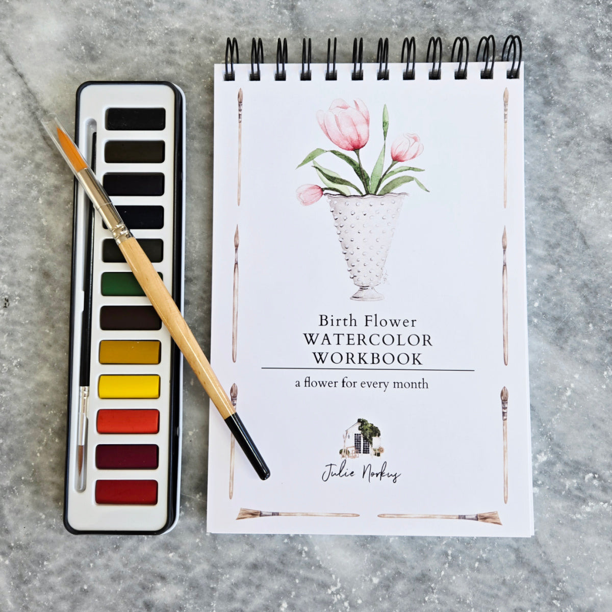 Workbook Birth Month Flowers Watercolor