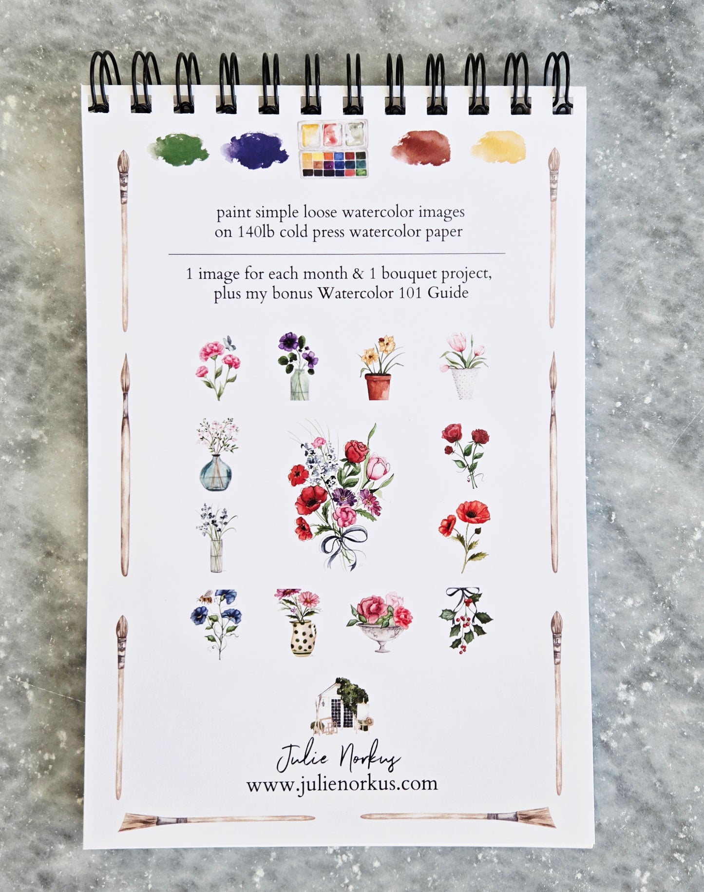Workbook Birth Month Flowers Watercolor