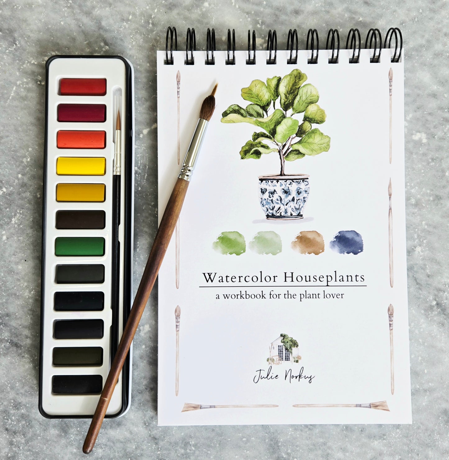 Workbook Houseplants Watercolor