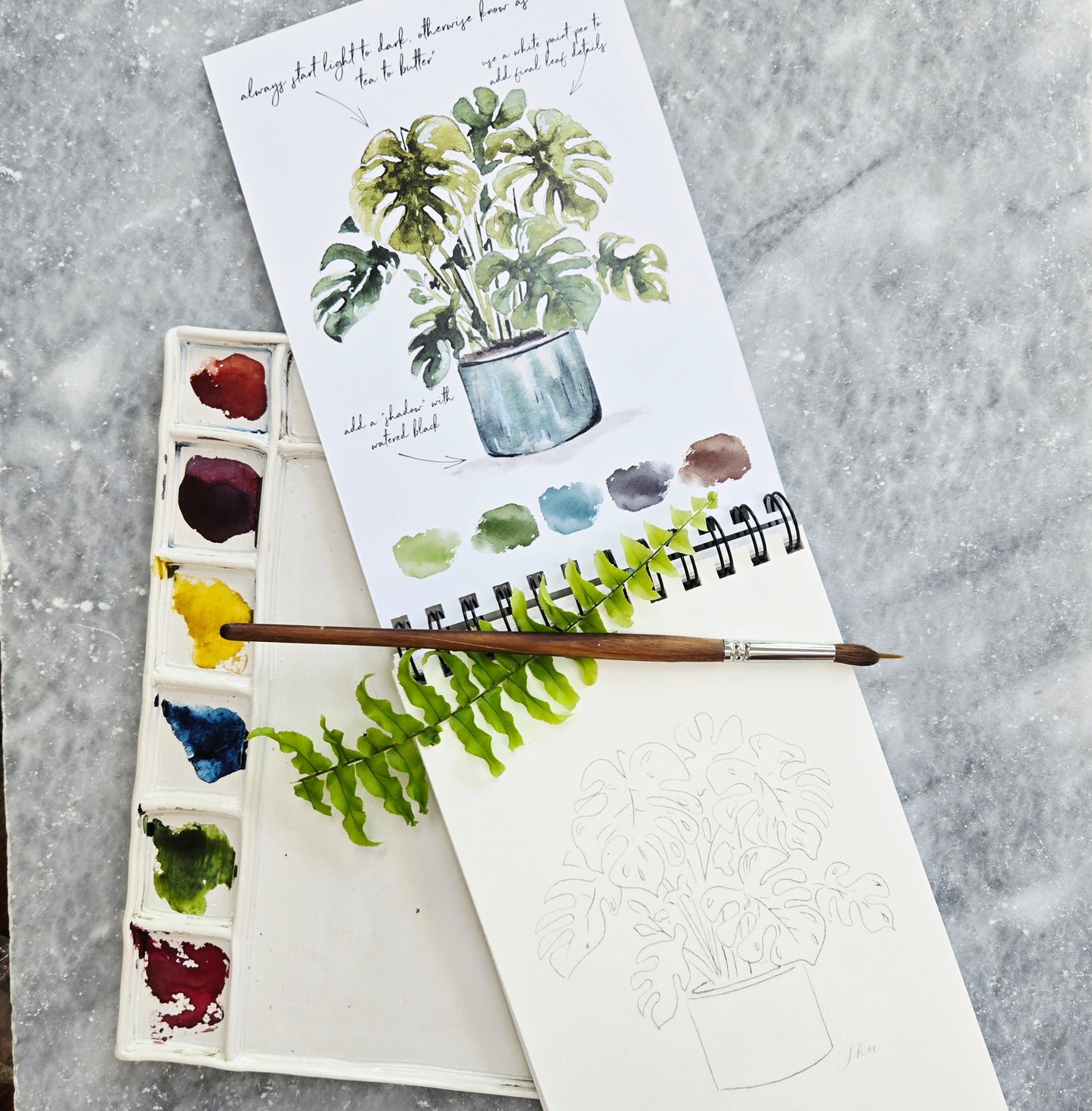 Workbook Houseplants Watercolor