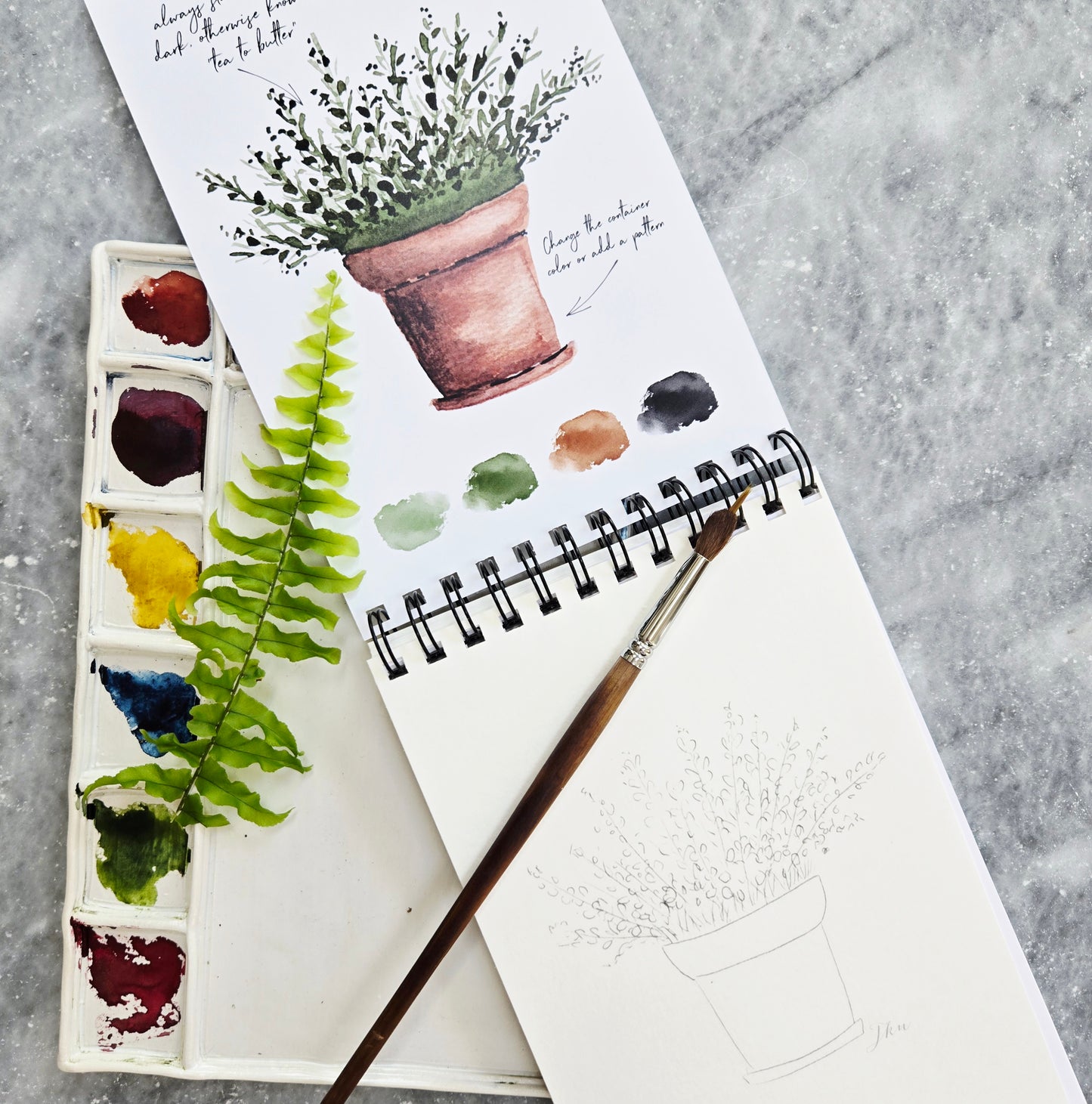 Workbook Houseplants Watercolor