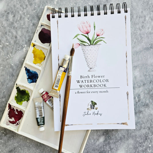 Workbook Birth Month Flowers Watercolor