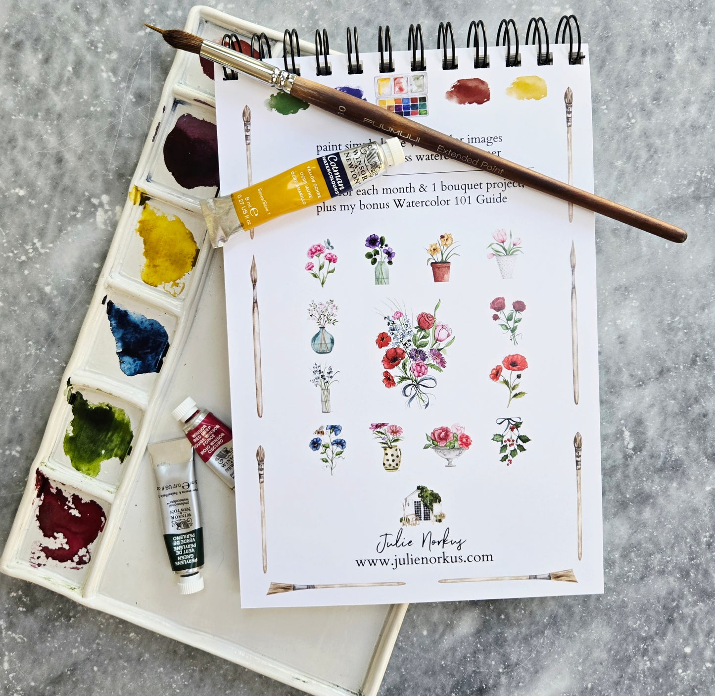 Workbook Birth Month Flowers Watercolor