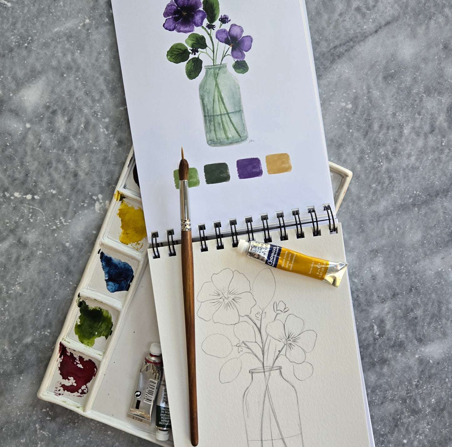 Workbook Birth Month Flowers Watercolor