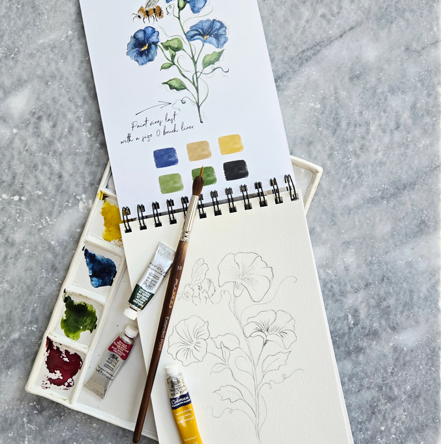 Workbook Birth Month Flowers Watercolor