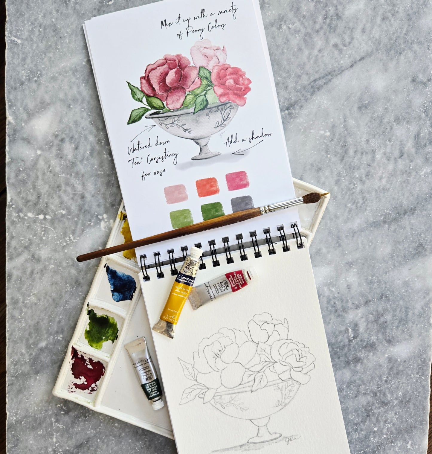 Workbook Birth Month Flowers Watercolor