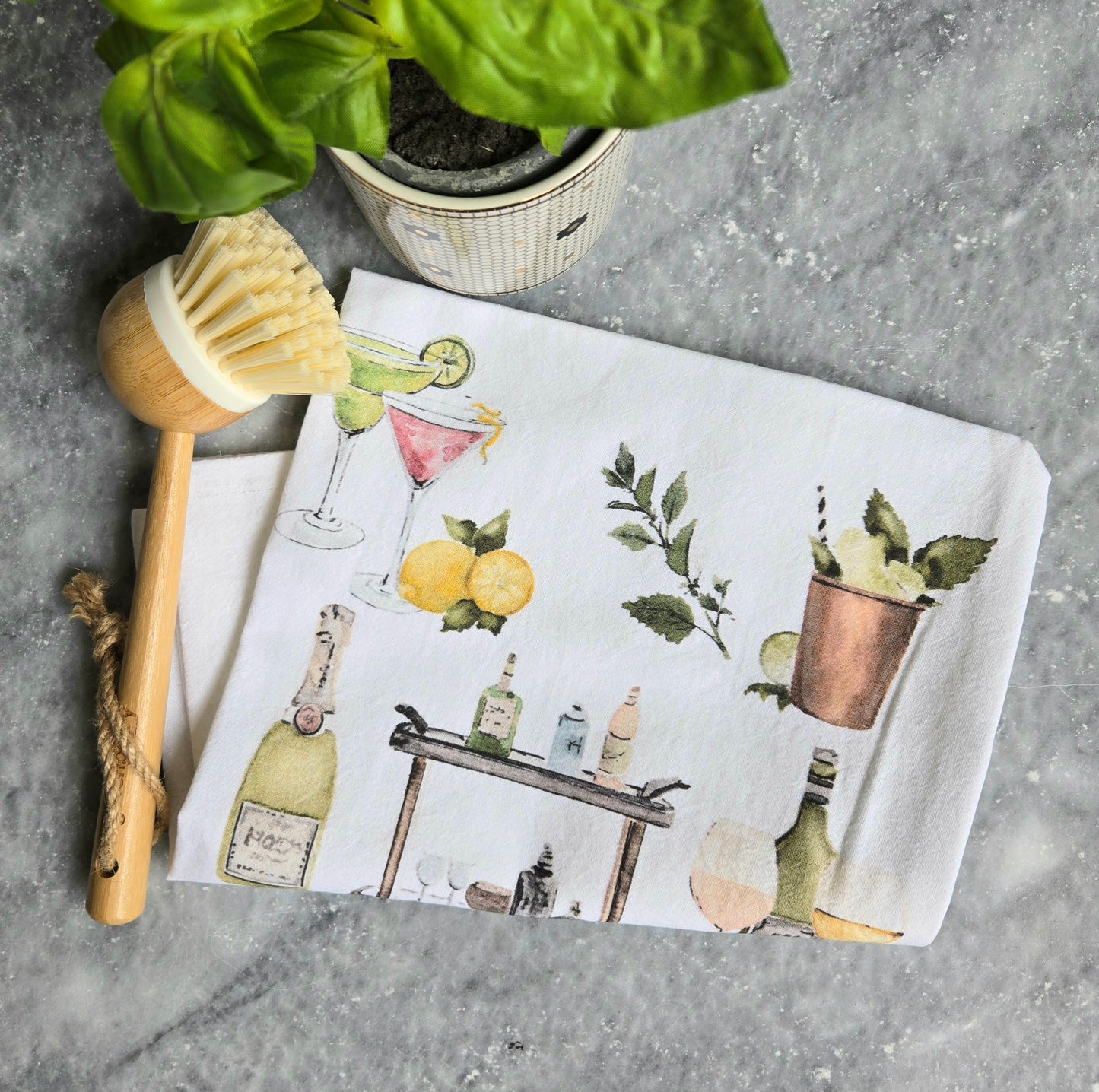 Cocktails Tea Towel