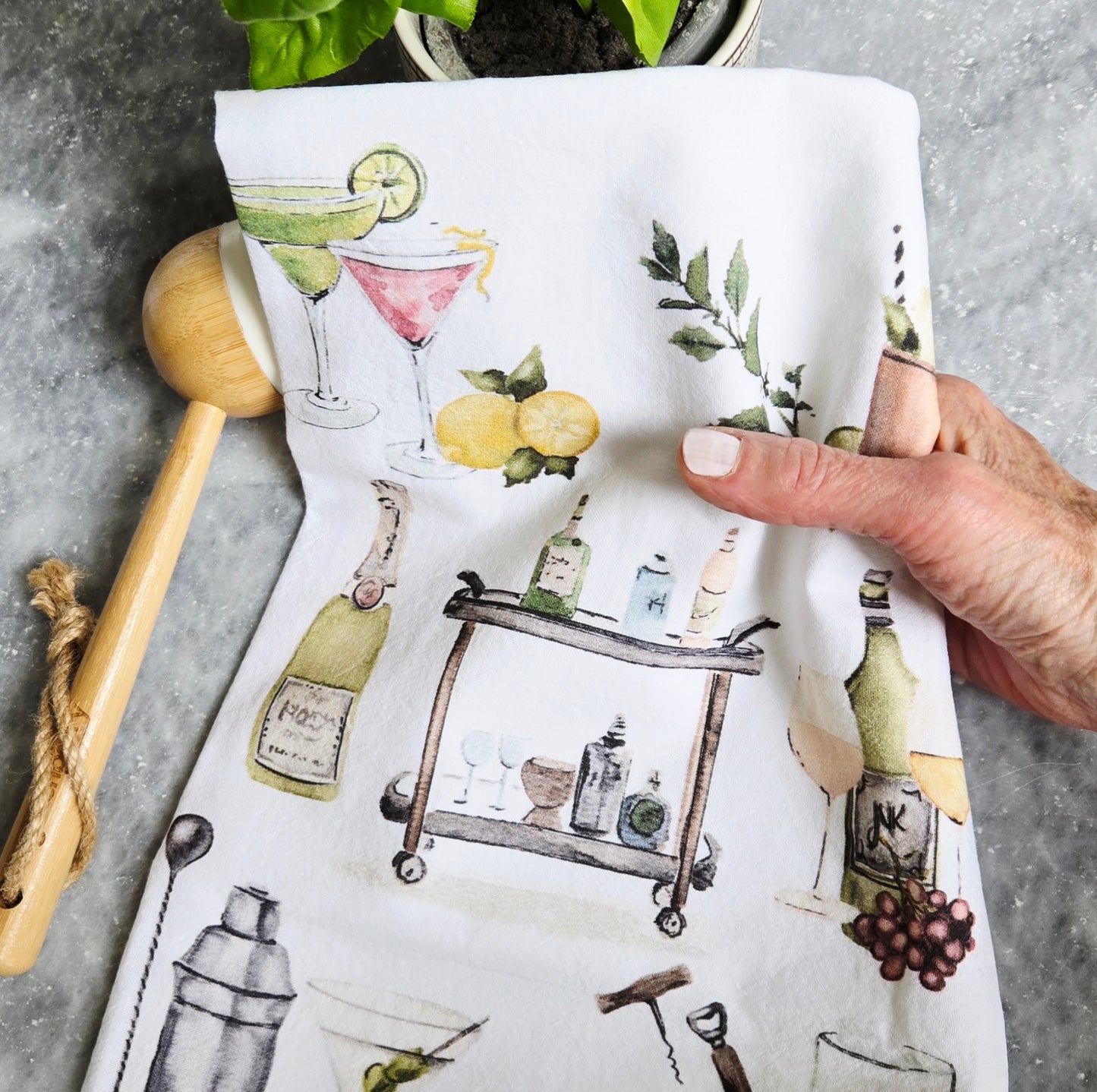 Cocktails Tea Towel