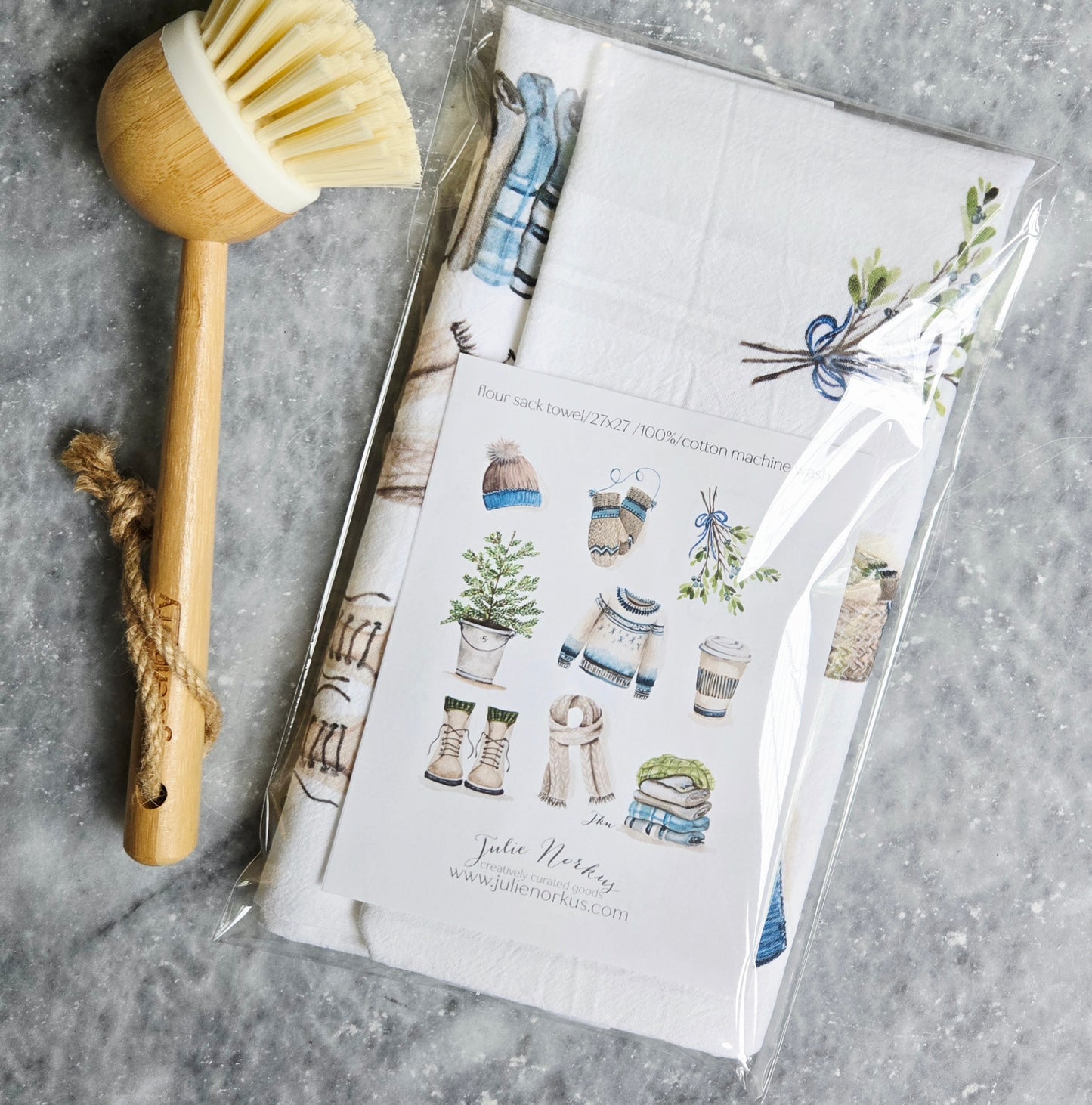 Winter Collage Tea Towel