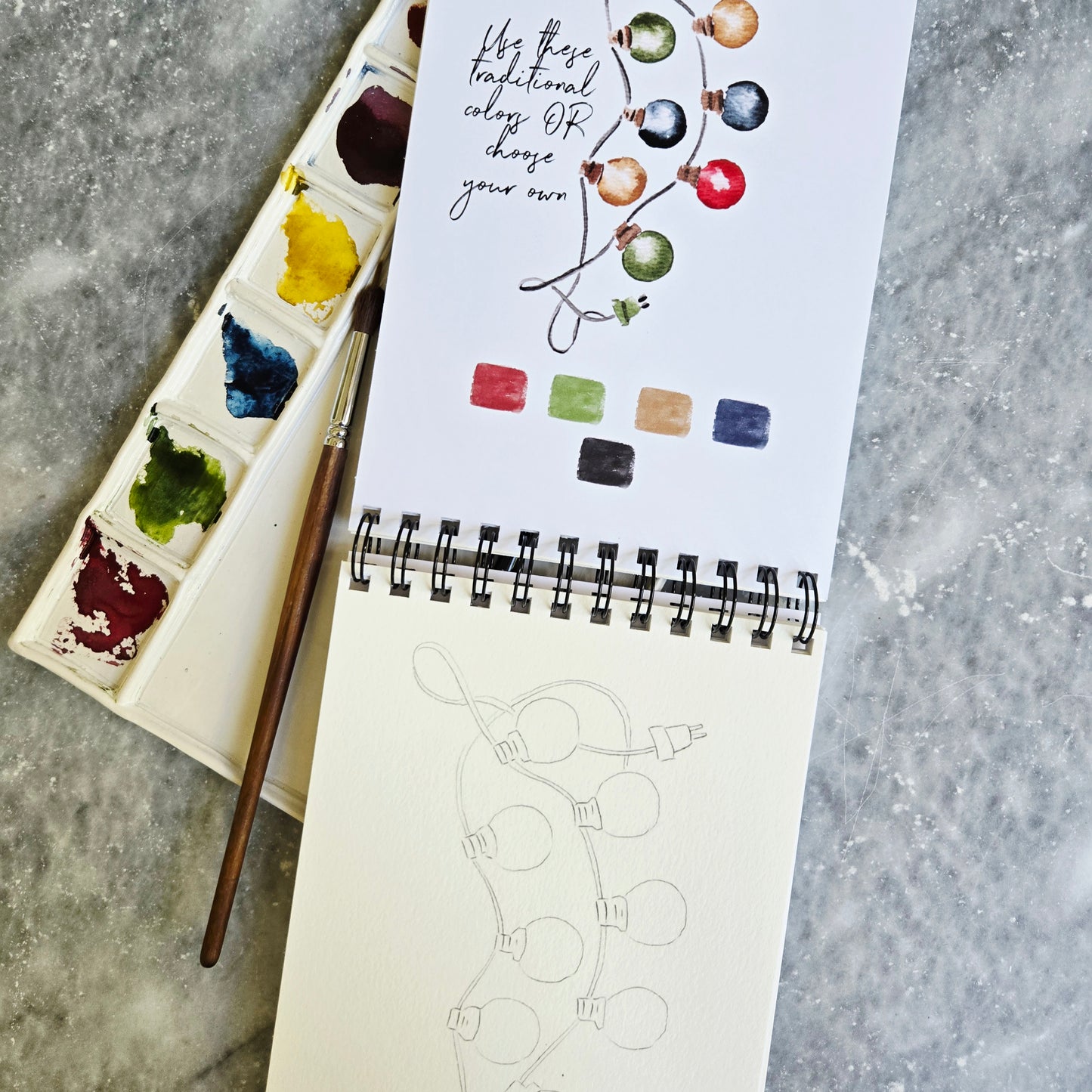 Christmas Watercolor Workbook