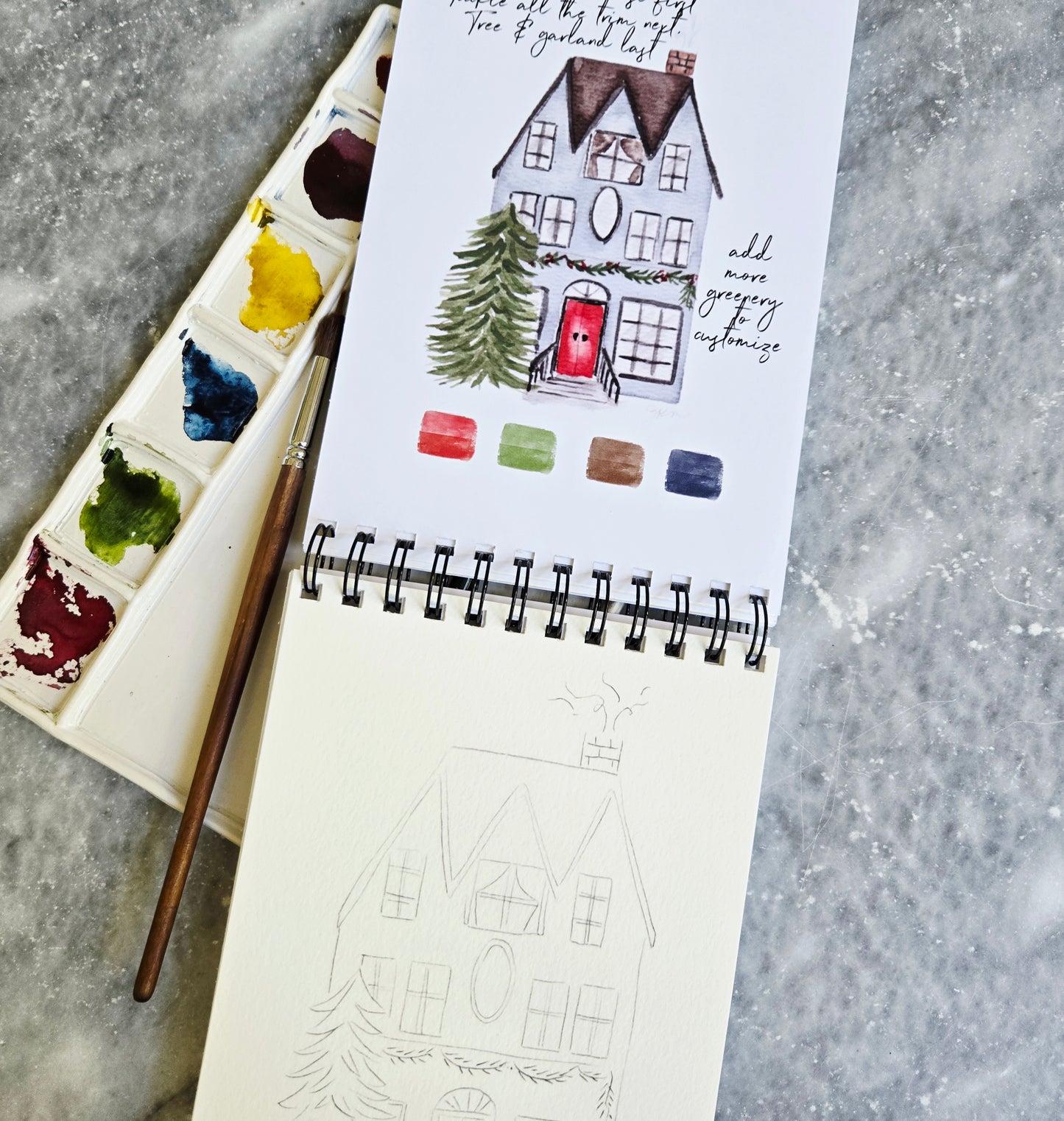 Christmas Watercolor Workbook