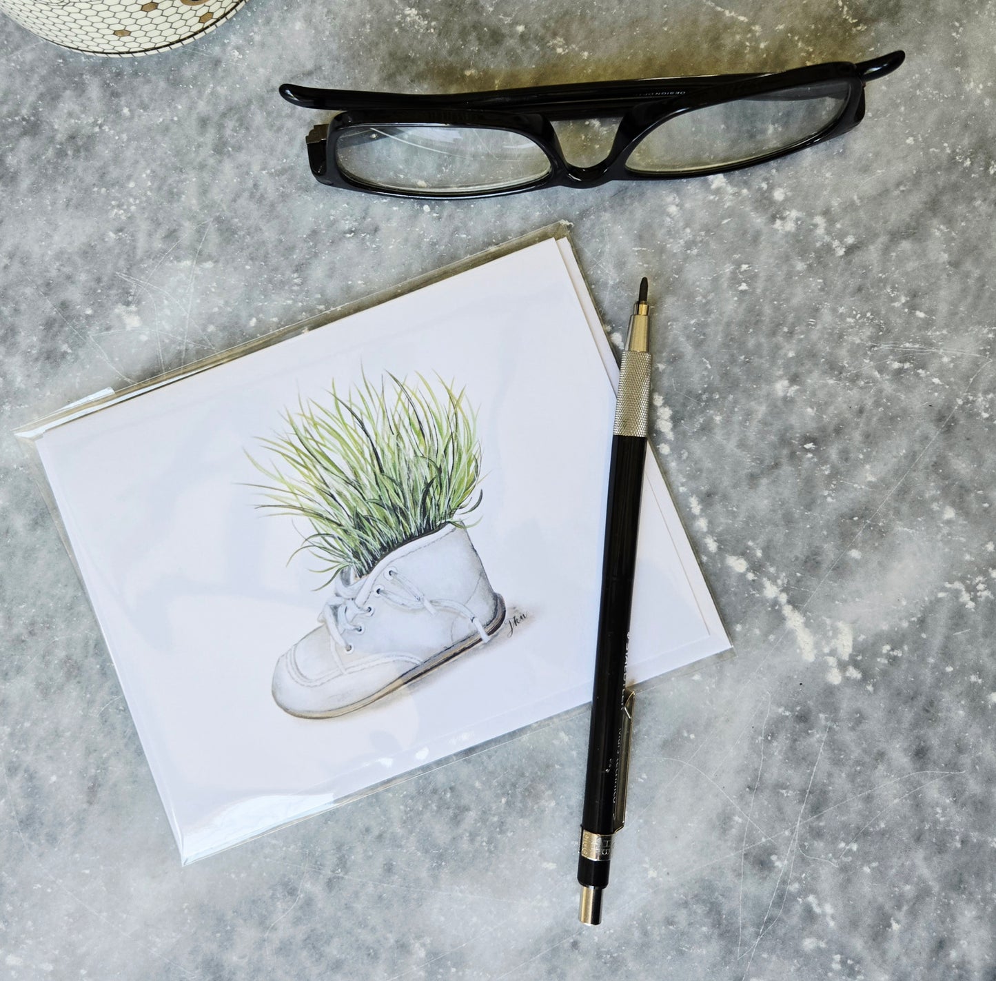 Baby Shoe Note Card