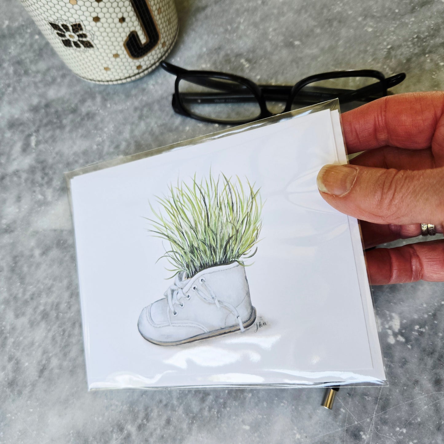 Baby Shoe Note Card