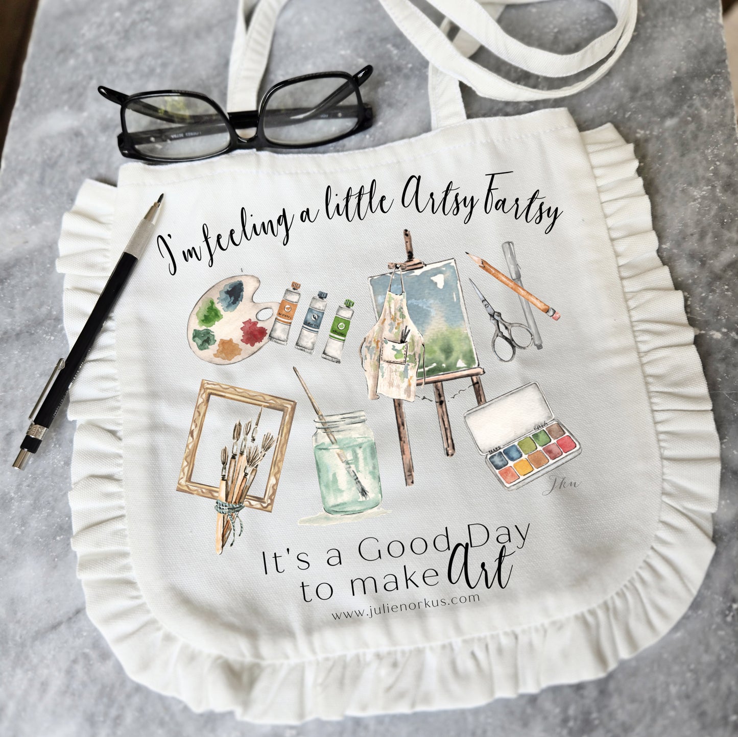 Art Supply Ruffle Tote