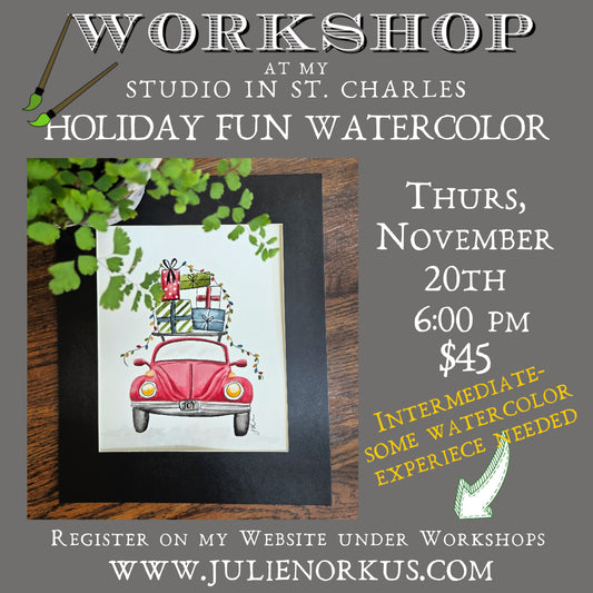 Holiday Fun Watercolor (Intermediate) Nov 20th