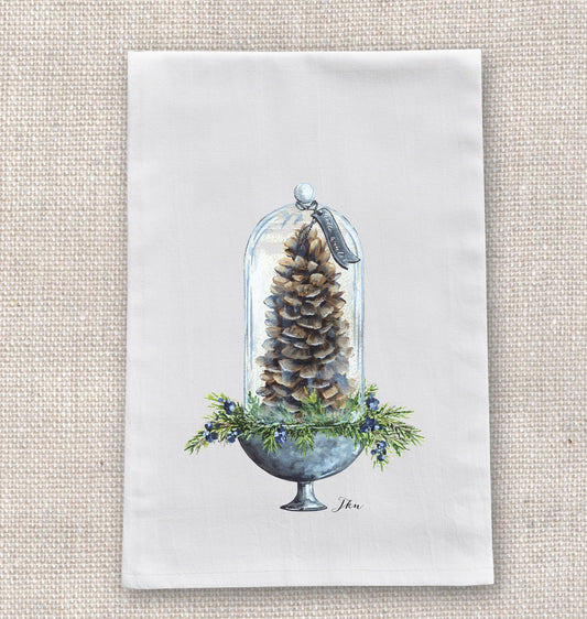 Pine Cone Cloche Tea Towel