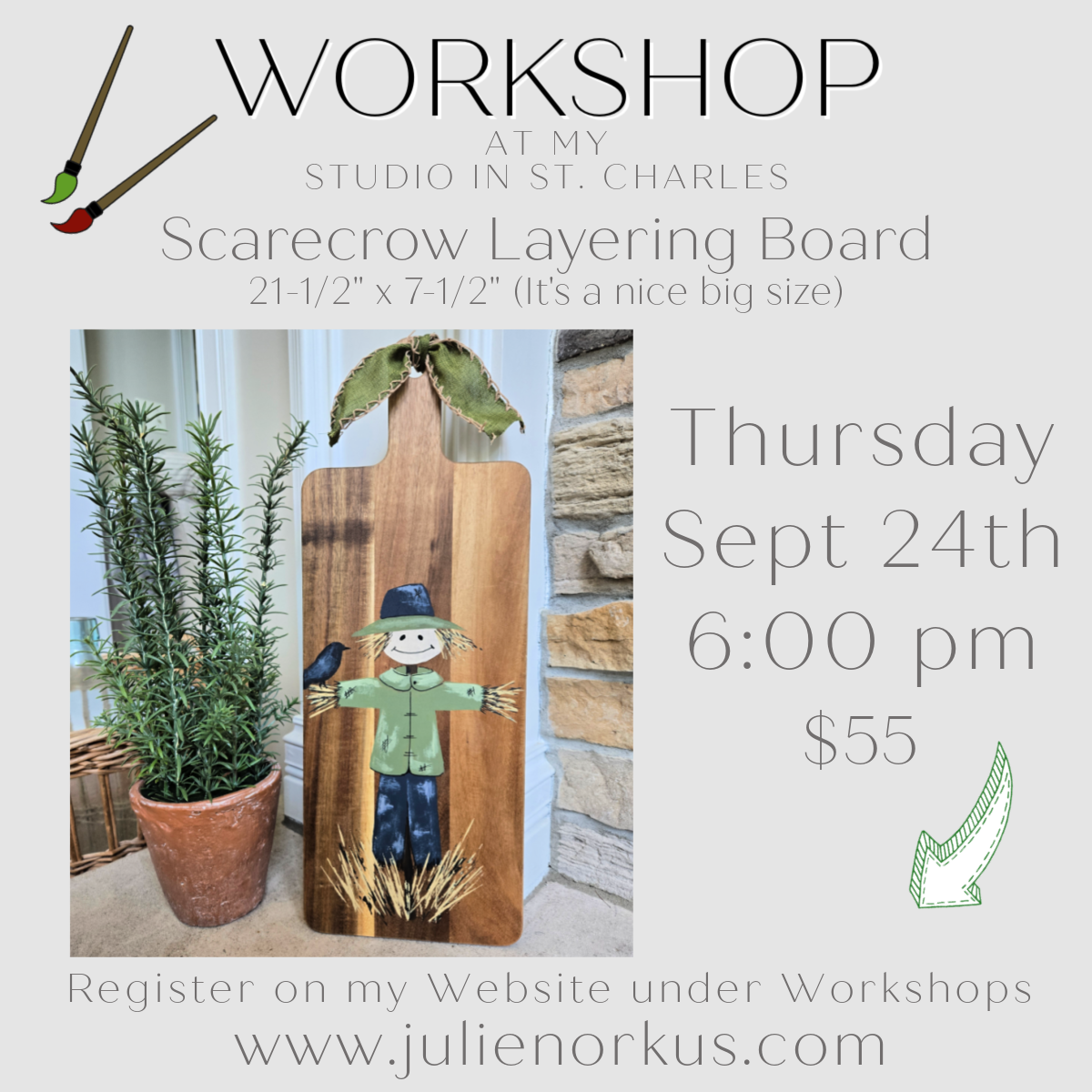 Scarecrow Layering Board  Thurs Sept 24th