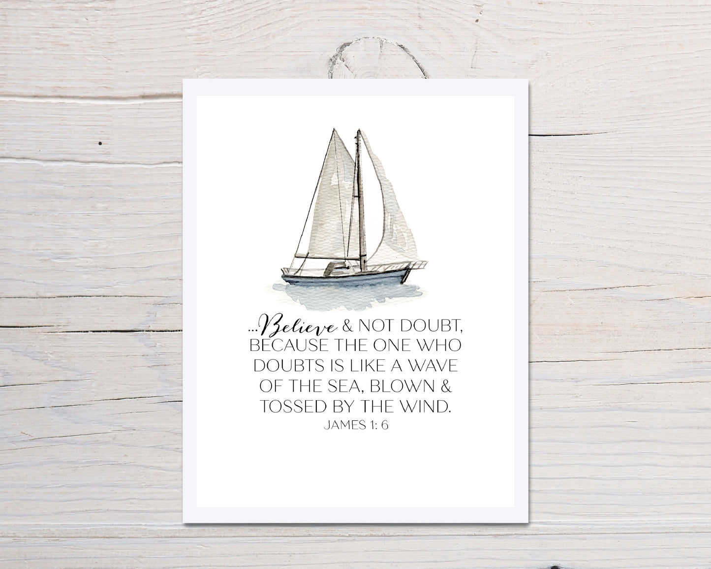 Sailboat Message Scripture Card
