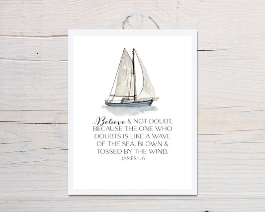 Sailboat Message Scripture Card