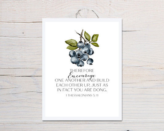 Blueberries Scripture Card