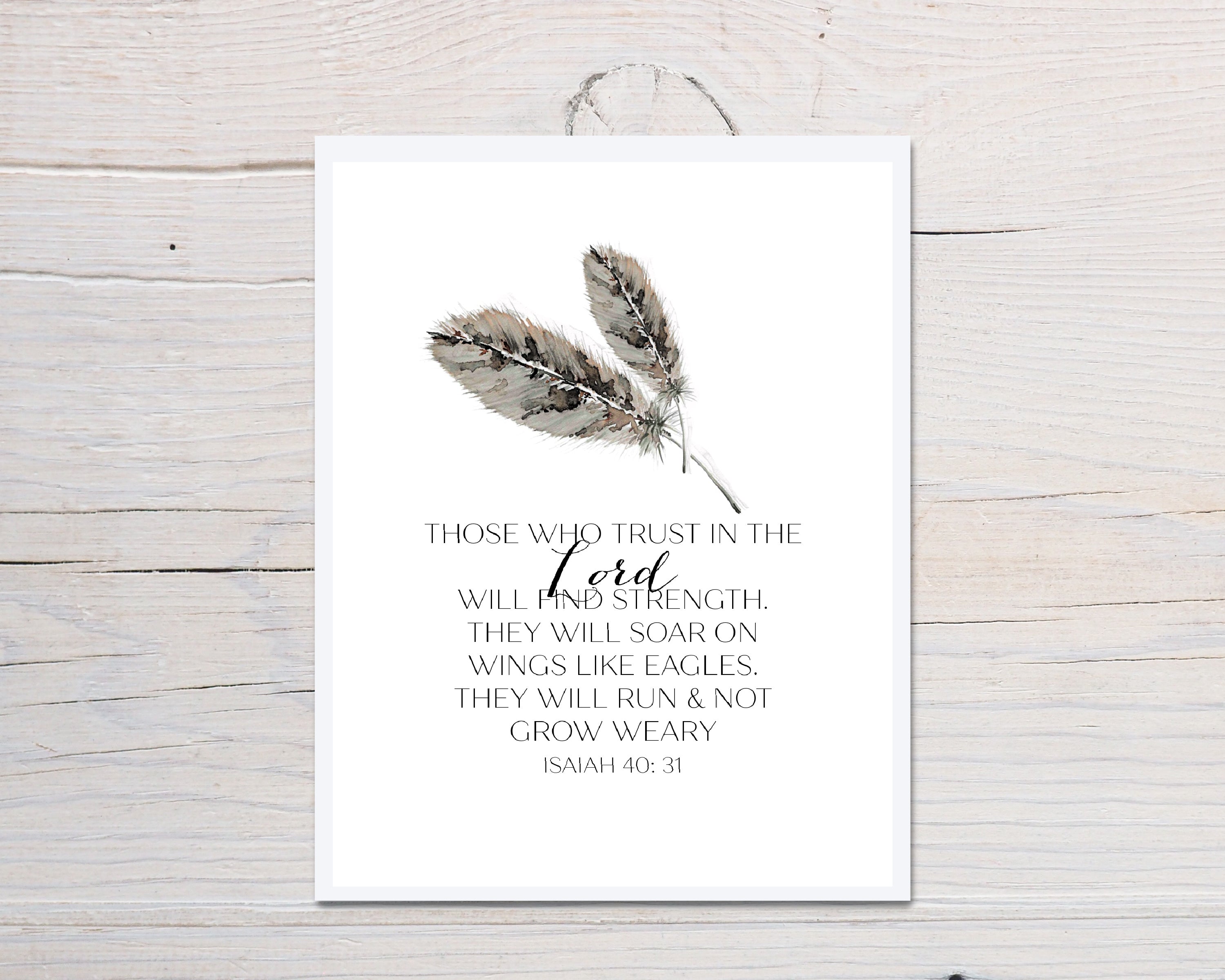 Feather Scripture Cursive Feathers Message Scripture Card – Julie Norkus