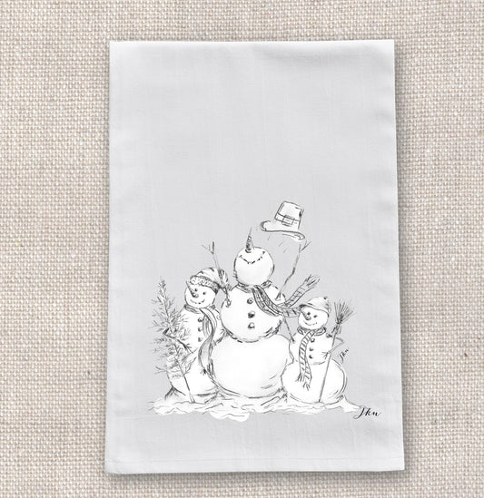 Snowman Trio Tea Towel
