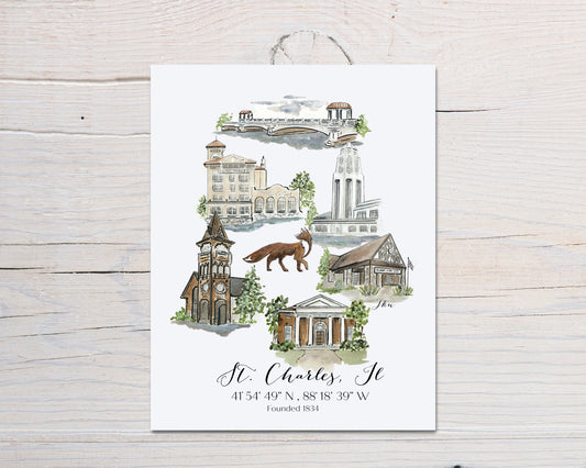 St Charles Art Print with Hometown Art