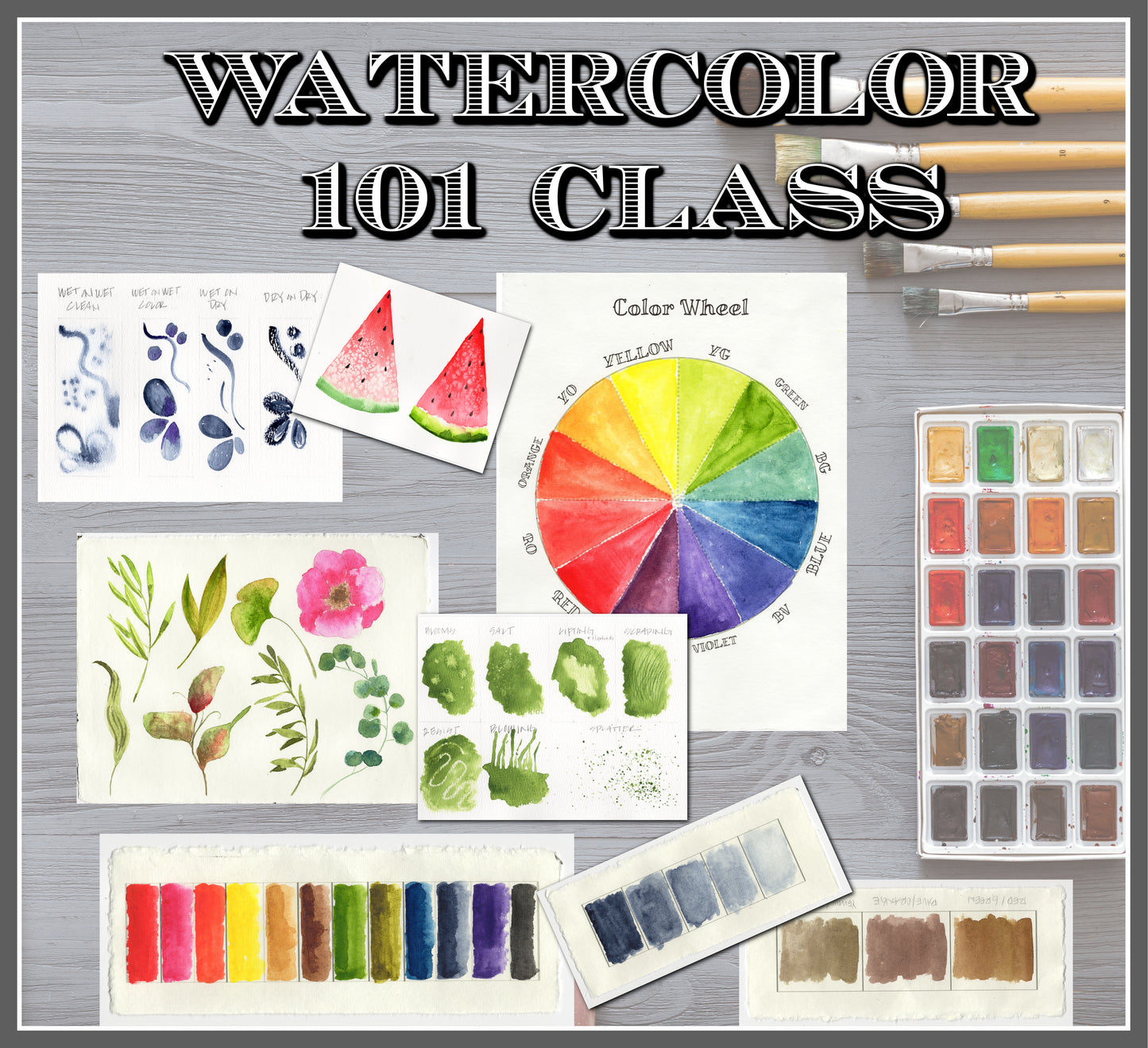 Watercolor 101 Workshop #1 June 13th