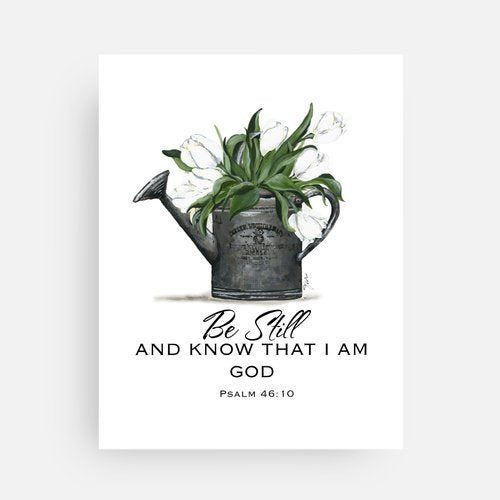 Watering Can Tulip Message Scripture Card