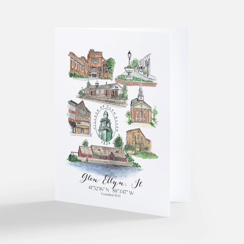 Note Card with Hometown Art Pack of 6